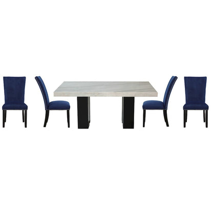 Camila 5PC Rectangle Dining Set Blue Chair