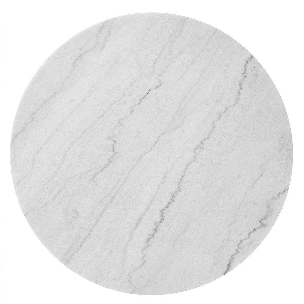 Vida 5-Piece 48" Round White Marble Dining Set