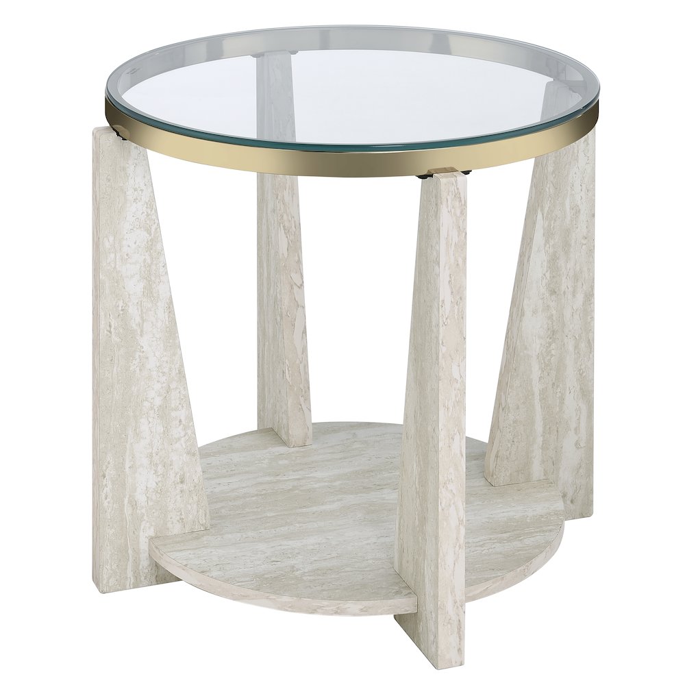 Wanda 3-Piece Glass Top Table Set with Castered Coffee Table
