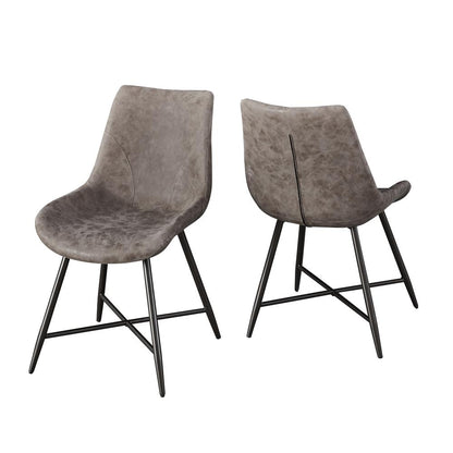Romona Brown Vegan Leather Side Chair