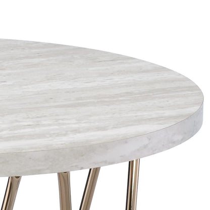 Rowyn Faux Marble Top End Table
