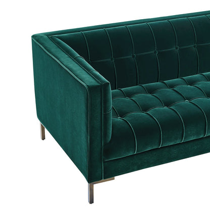 Isaac Green Velvet Sofa