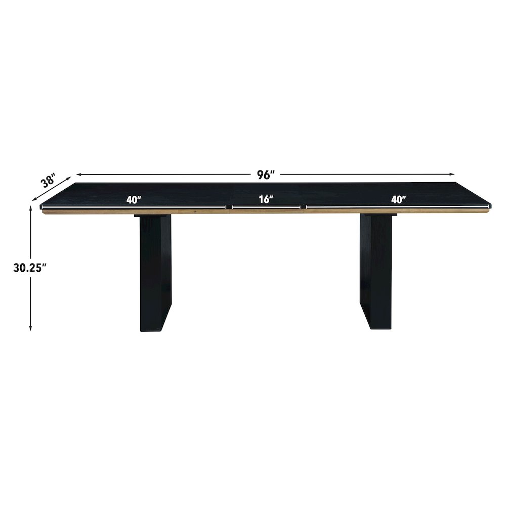 Magnolia 80-96" Dining Table w/16" Leaf, Black