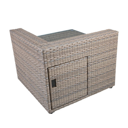 Tamyra Corner Side Table & Ottoman