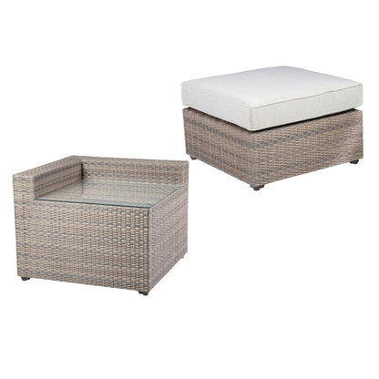 Tamyra Corner Side Table & Ottoman