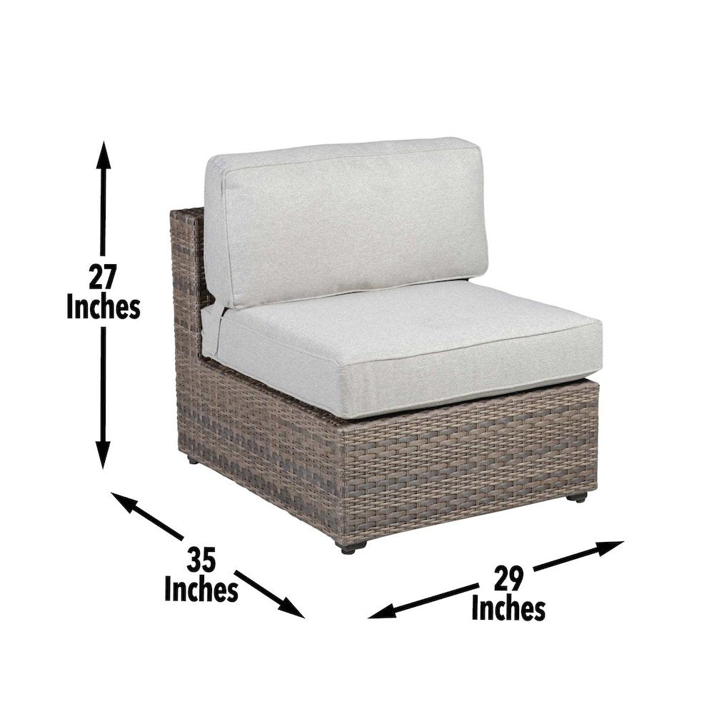 Tamyra Wicker Patio Armless Chairs (Set of 2)