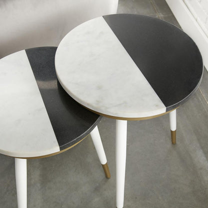 Taj 2-Pack Marble Top Side Tbls