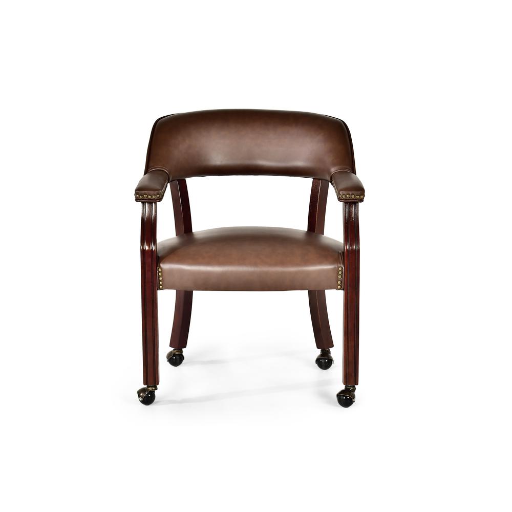 Tournament Captains Chair w/Casters, Brown