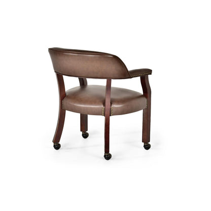 Tournament Captains Chair w/Casters, Brown