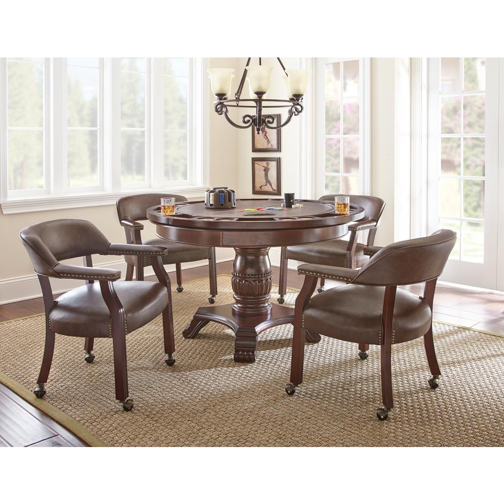 Tournament Captains Chair w/Casters, Brown