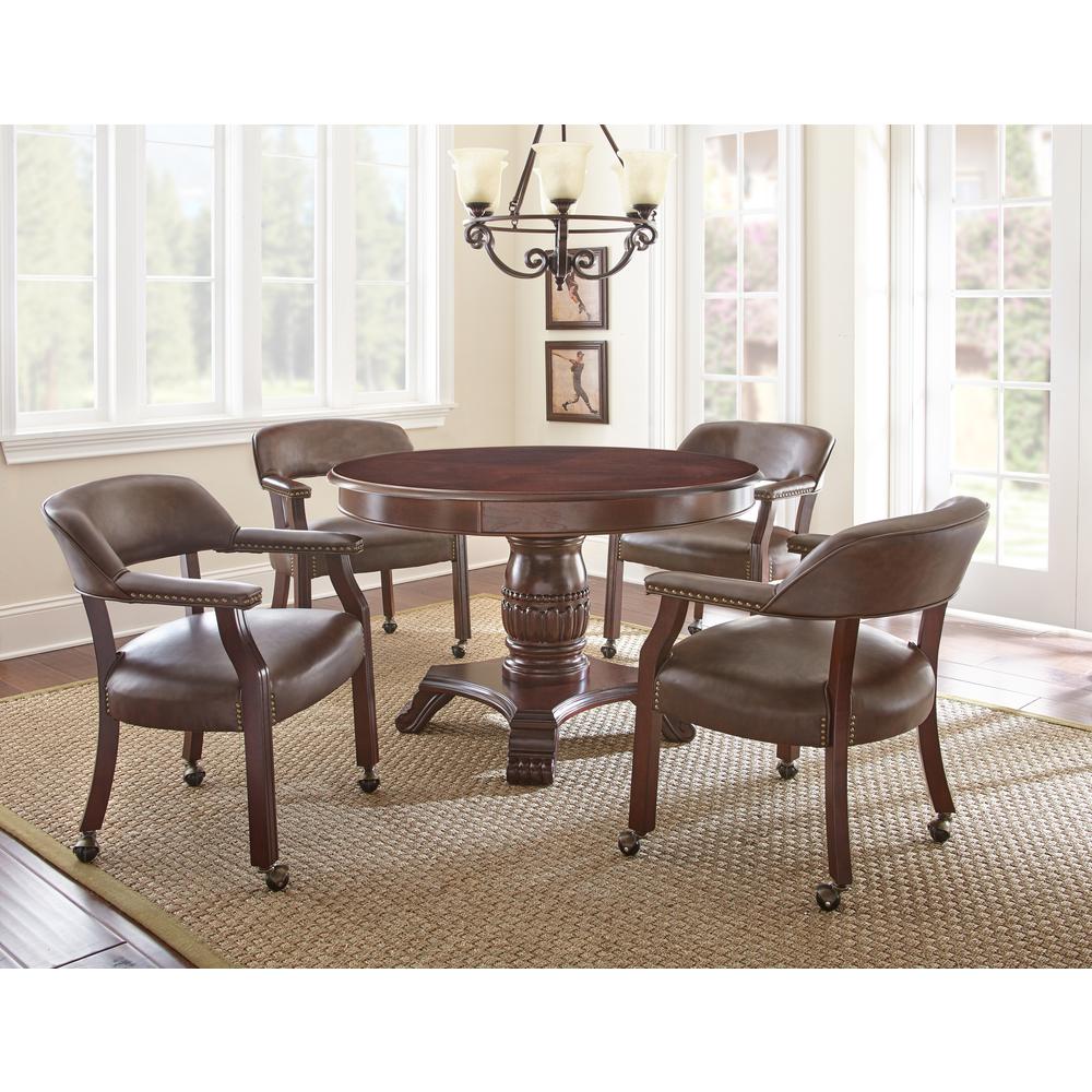 Tournament Captains Chair w/Casters, Brown