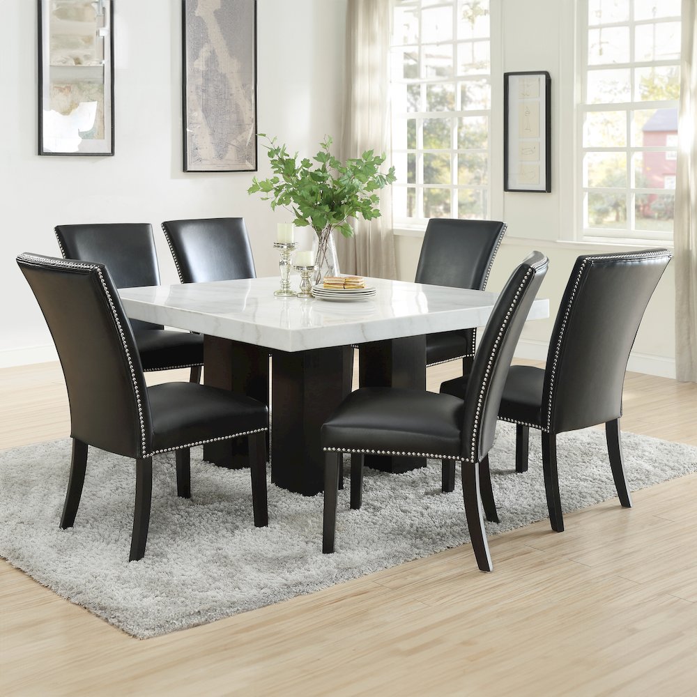 Camila Square 7PC Dining Set Black Chair