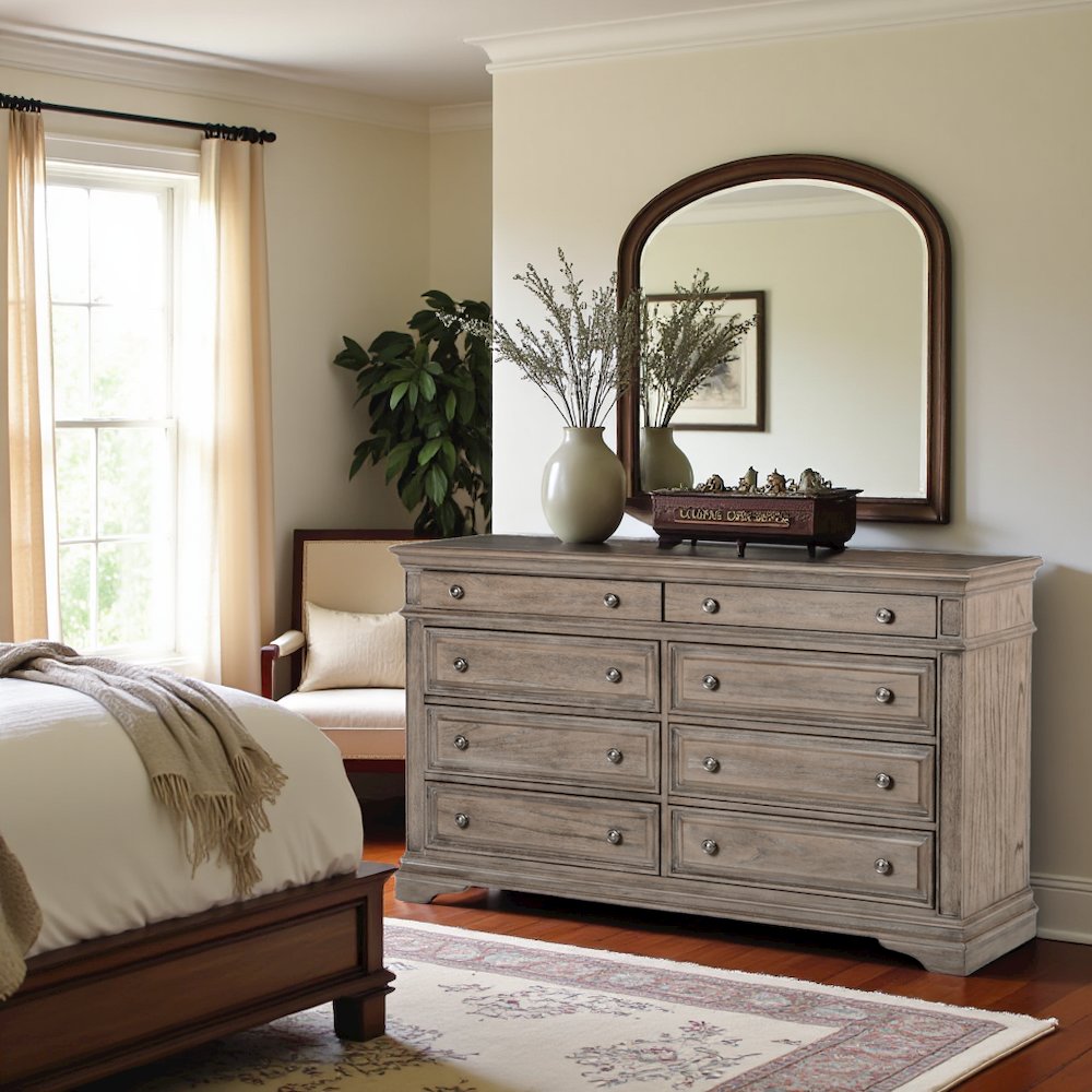 Distressed Driftwood Colored Dresser for Bedroom - Solid Wood Frame