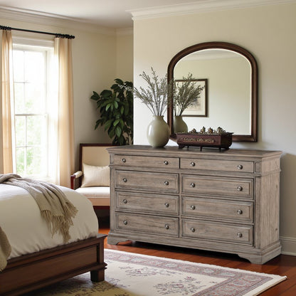 Distressed Driftwood Colored Dresser for Bedroom - Solid Wood Frame