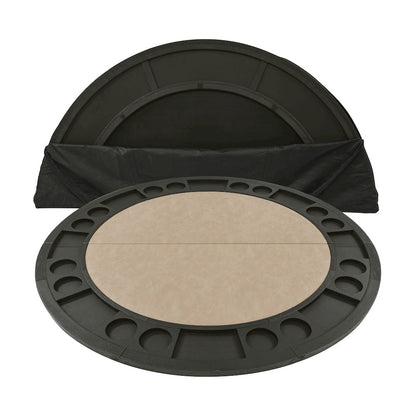 Rylie Dining Table with Game Top, Black Finish with Sand Vegan Leather