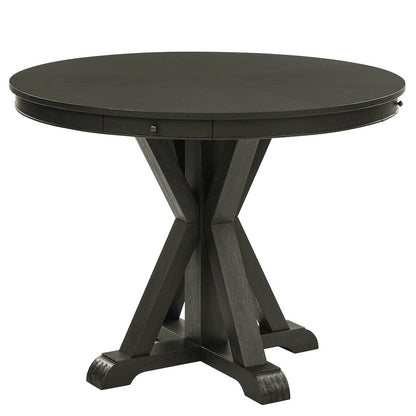 Rylie Counter Table & 4 Swivel Counter Chairs, Black Finish/Sand Vegan Leather