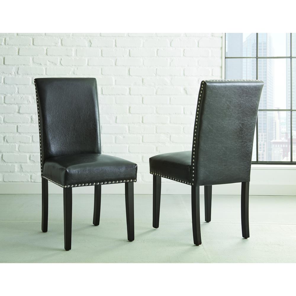Verano Vegan Leather Side Chair, Black