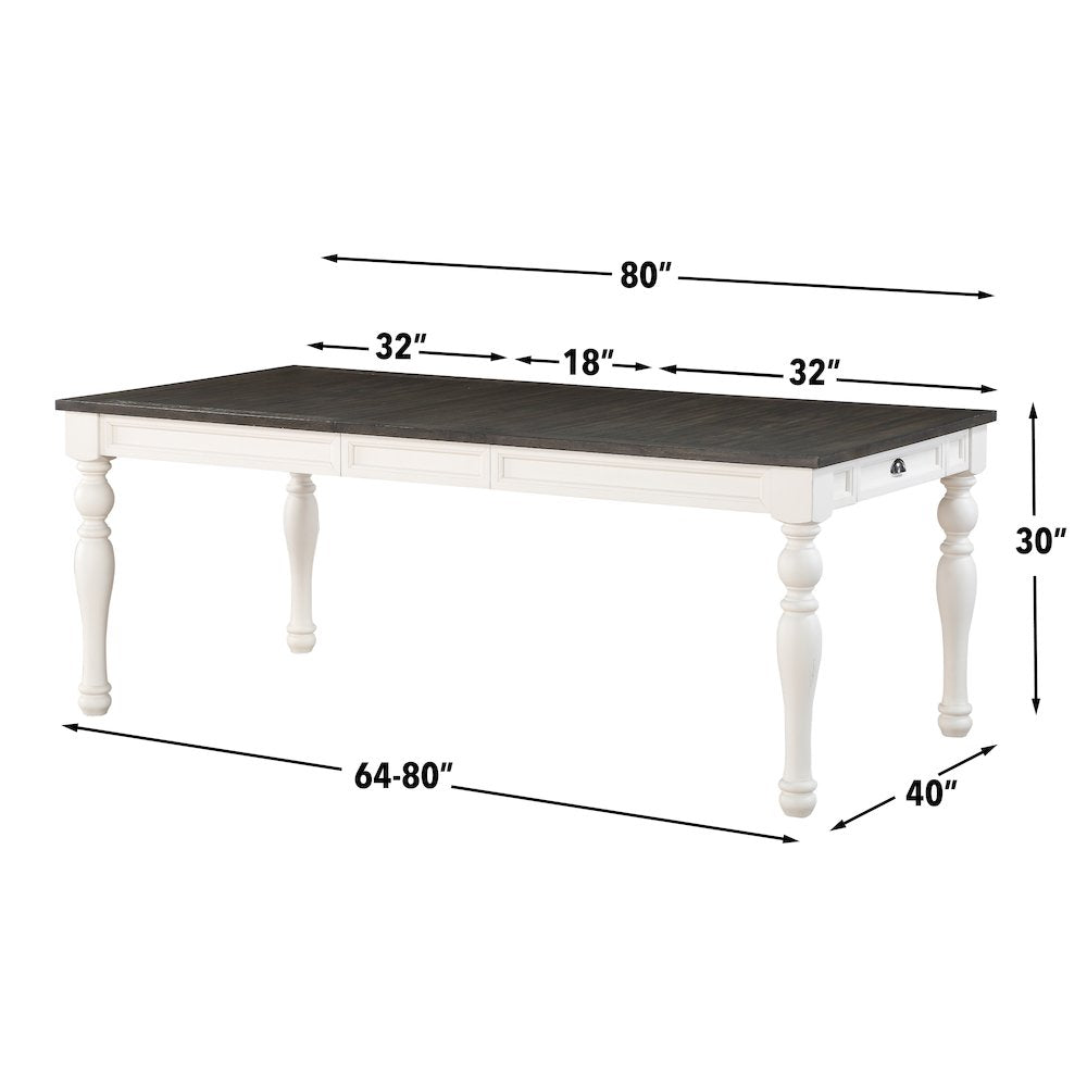 Joanna Two tone 7pc dining w bench