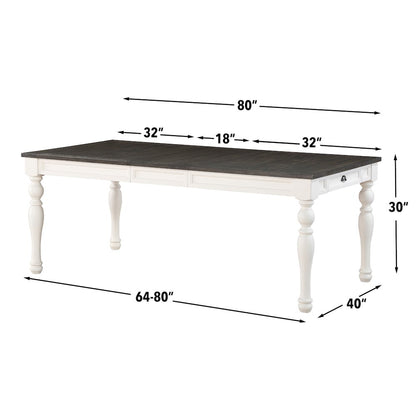 Joanna Two tone 7pc dining w bench