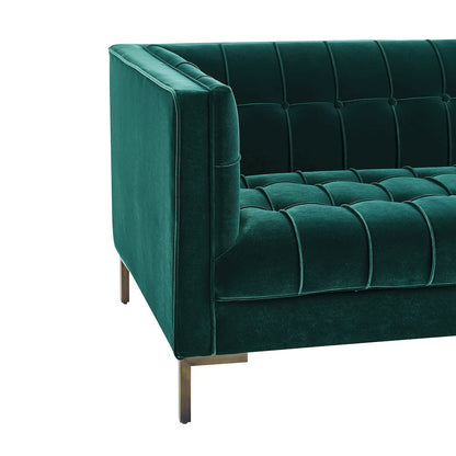 Isaac Green Velvet Sofa