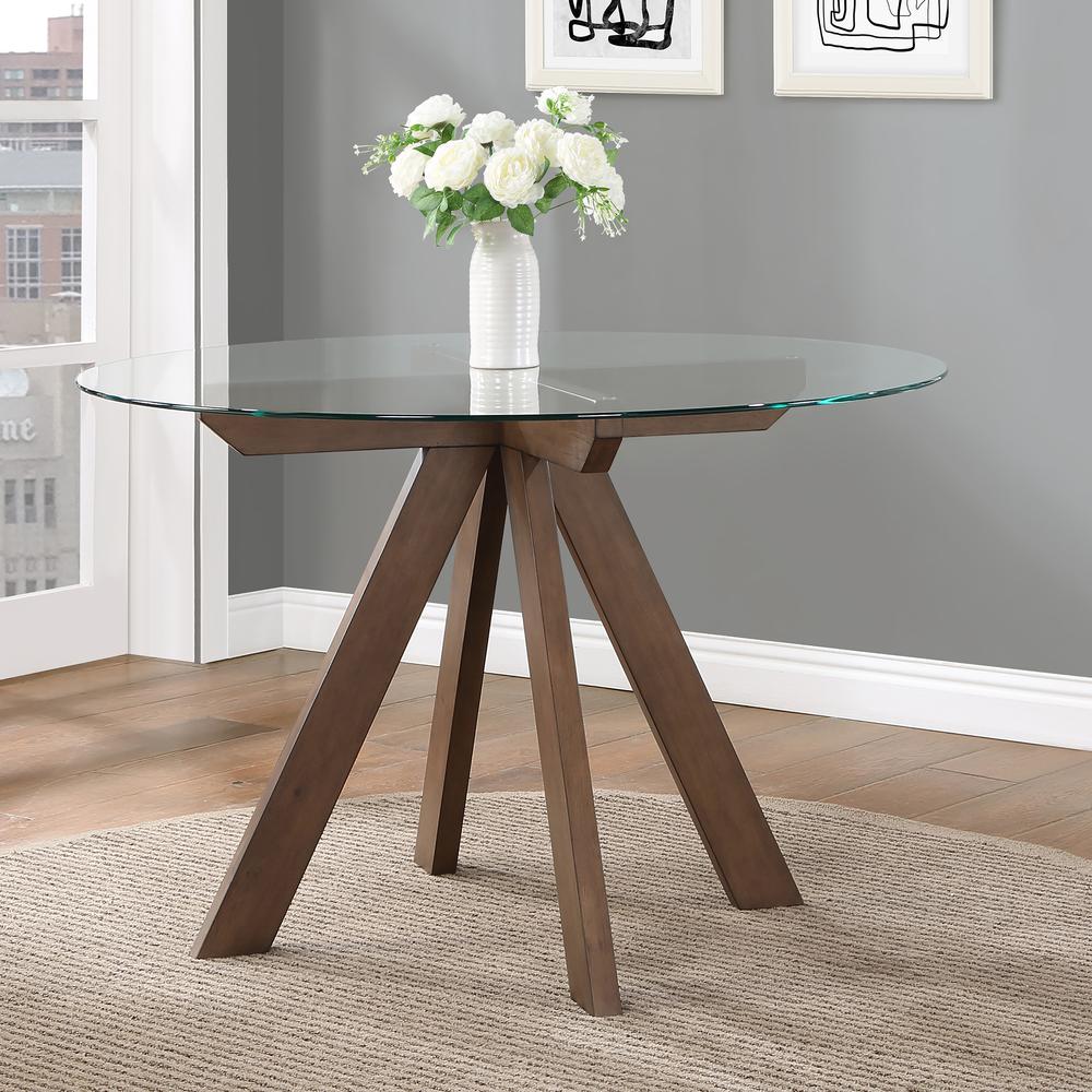 Wade 48-inch Round Glass Top Dining Table