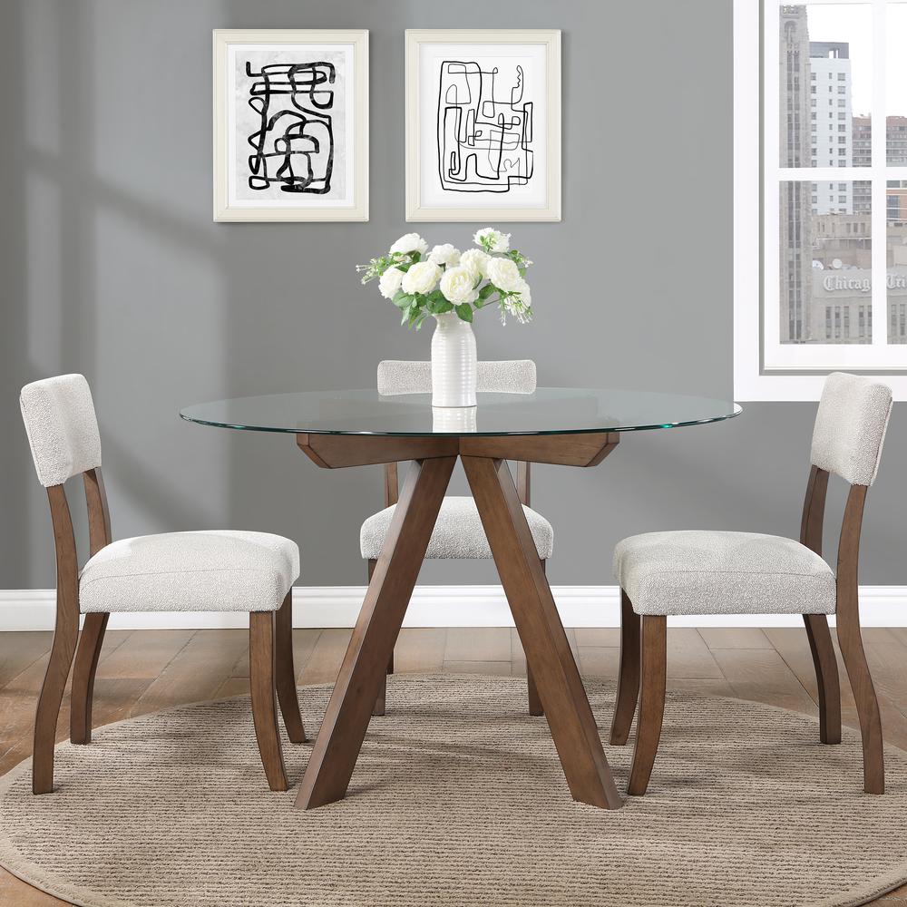Wade 48-inch Round Glass Top Dining Table