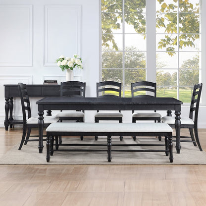 Odessa 6-Piece Dining Set (Table, 4 Side Chairs & Bench)