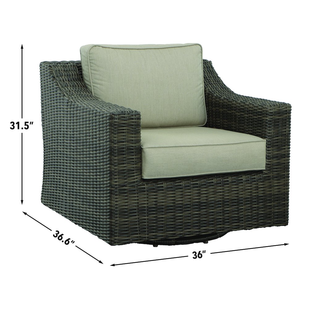 Jones Swivel Lounge Chr w/ .5 Round Wkr Set of Two