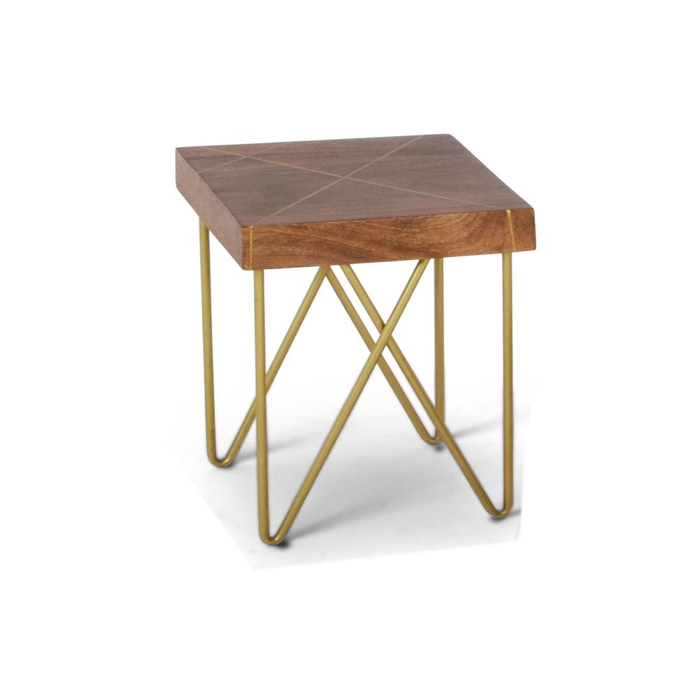 Walter Brass Inlay End Table