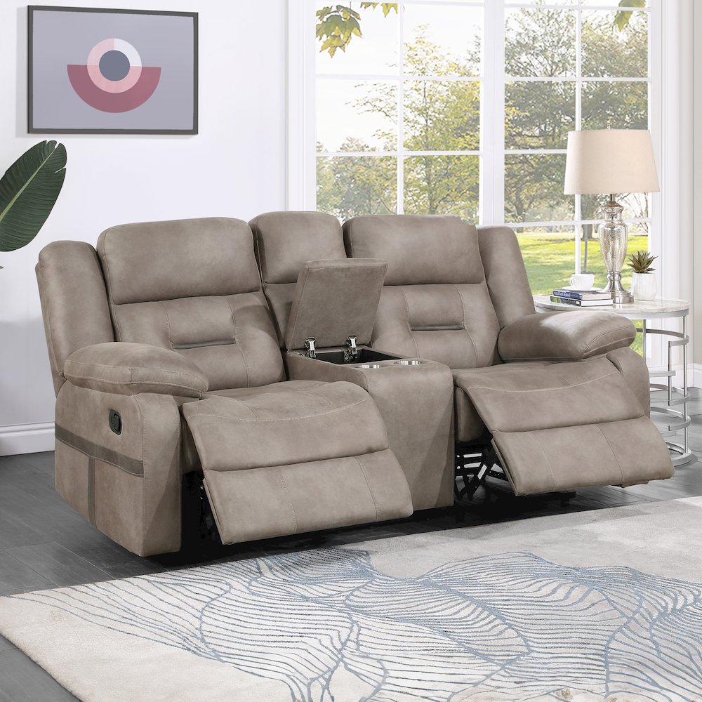 Abilene Tan Manual Console Loveseat