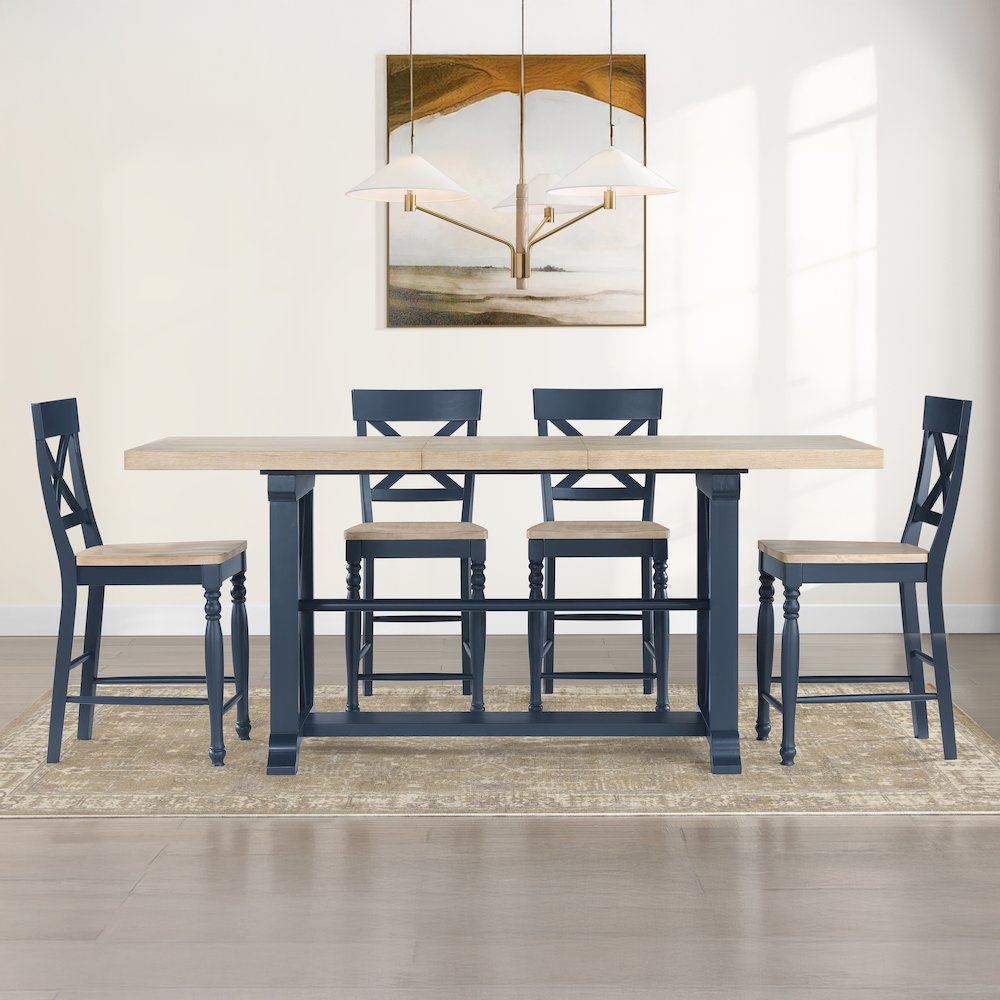 Darcy 7pc Counter Dining Set Blue