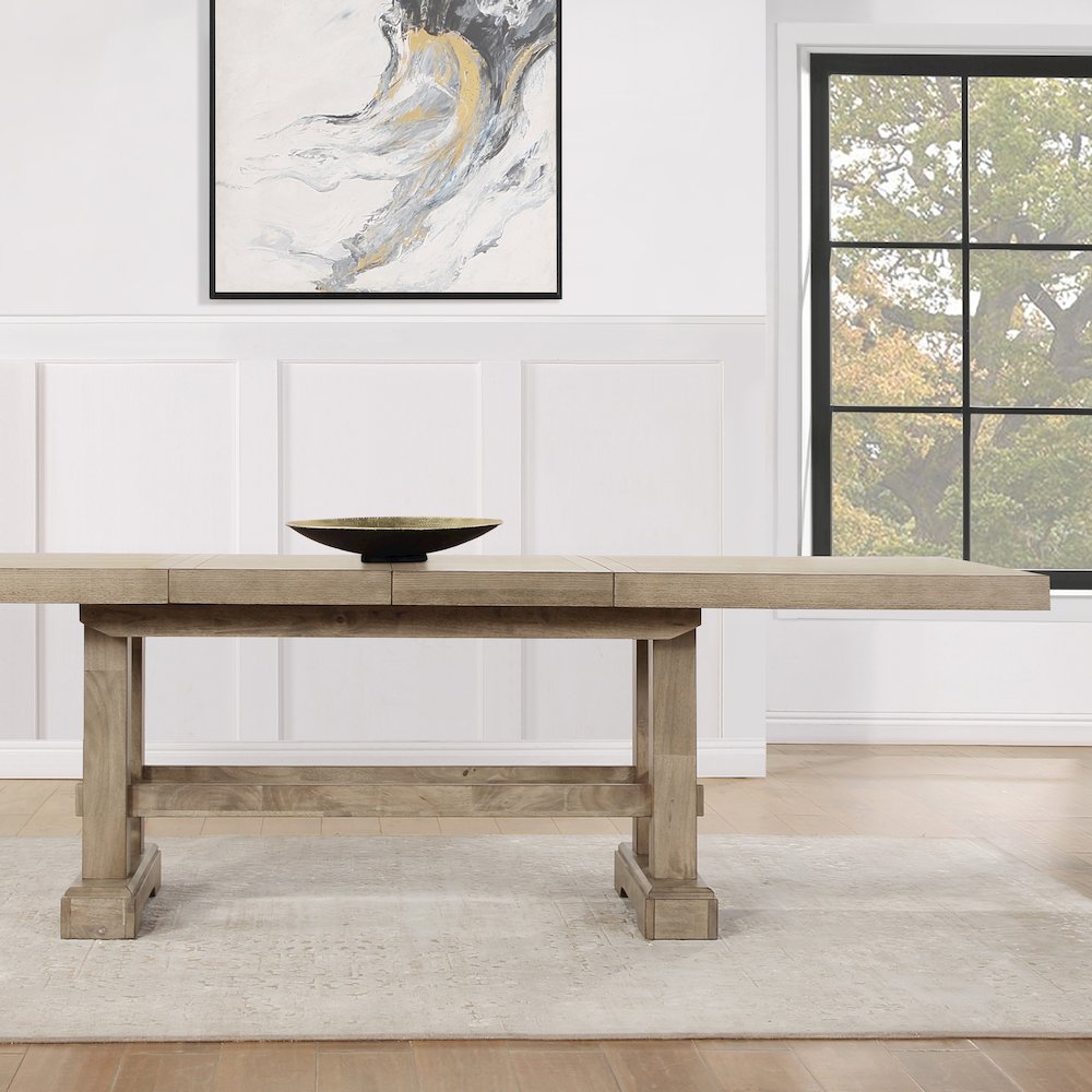 Napa 108-inch Dining Table with 2/18-inch Leaves, Sand