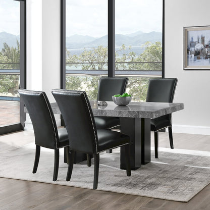 Camila 5PC Rectangle Dining Set Black Chair