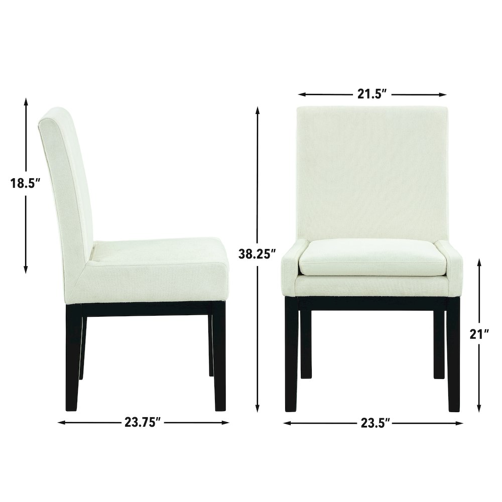 Aubrey Black 7pc Dining Set w/ Uph Chair