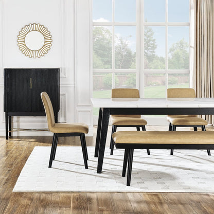 Vida 49″ Sand Vegan Leather Dining Bench