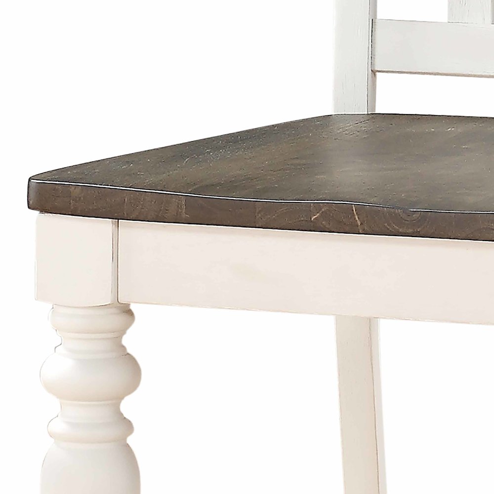 Joanna Two tone 7pc dining w bench