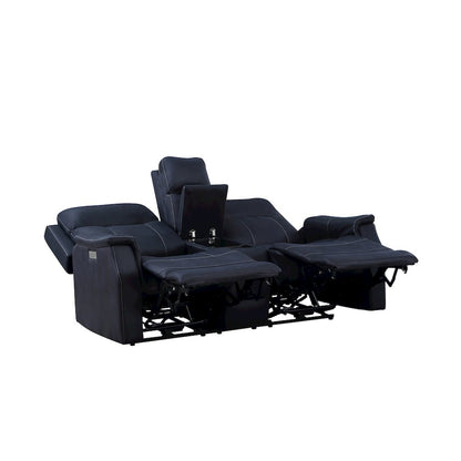 Valencia Dual Power Reclining Console Loveseat - Ocean