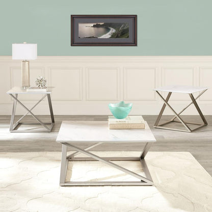 Zurich Faux White Marble Top