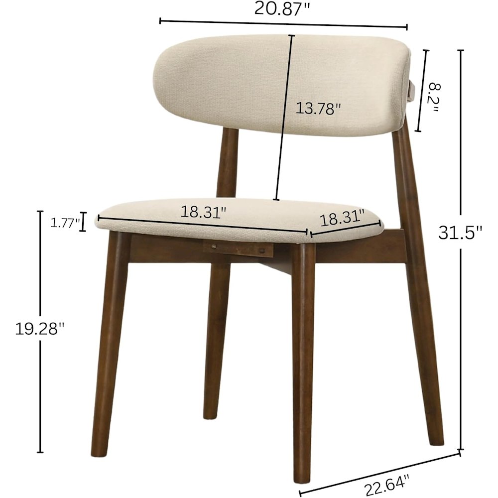 Arnott Upholstered Dining Chairs, Set of 2, Walnut Finish