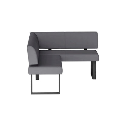 Gray Faux Leather Banquette Seating L Shaped Corner Bench Breakfast Nook
