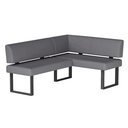 Gray Faux Leather Banquette Seating L Shaped Corner Bench Breakfast Nook