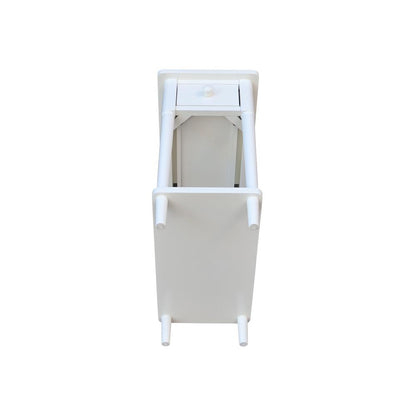 Solid Wood Narrow Side Table in White