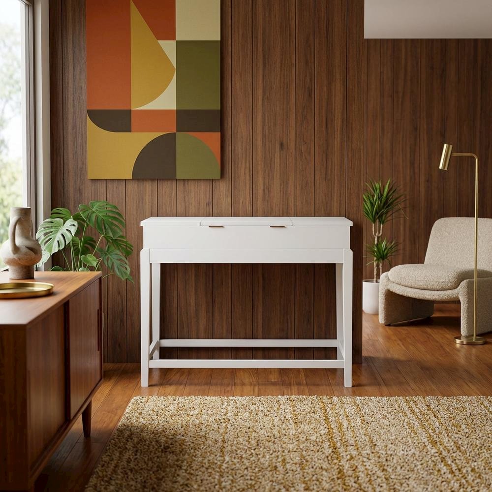 Snow White Vanity Table with Elegant Design for Bedroom or Dressing Area