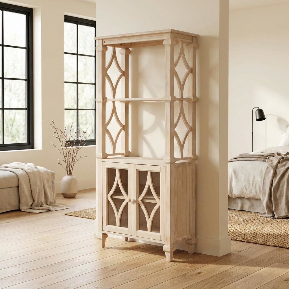 Wooden Bookcase in Brown with Durable Parawood Shelves for Stylish Storage