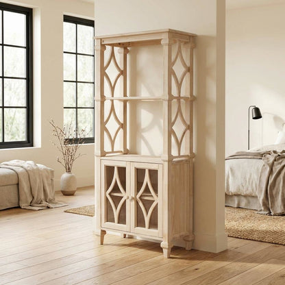 Wooden Bookcase in Brown with Durable Parawood Shelves for Stylish Storage