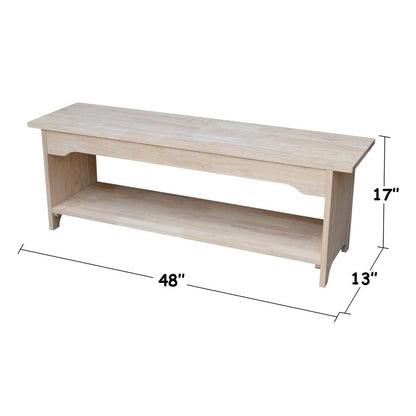 Brookstone Bench - 48" Long , Unfinished