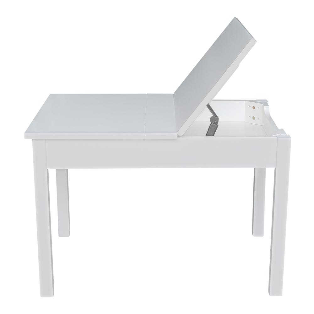 Table With Lift Up Top For Storage, White