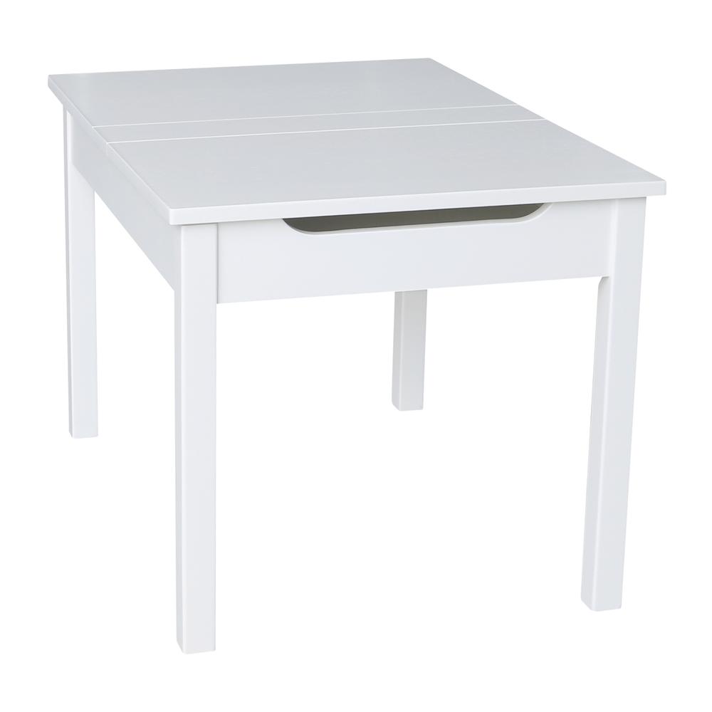 Table With Lift Up Top For Storage, White