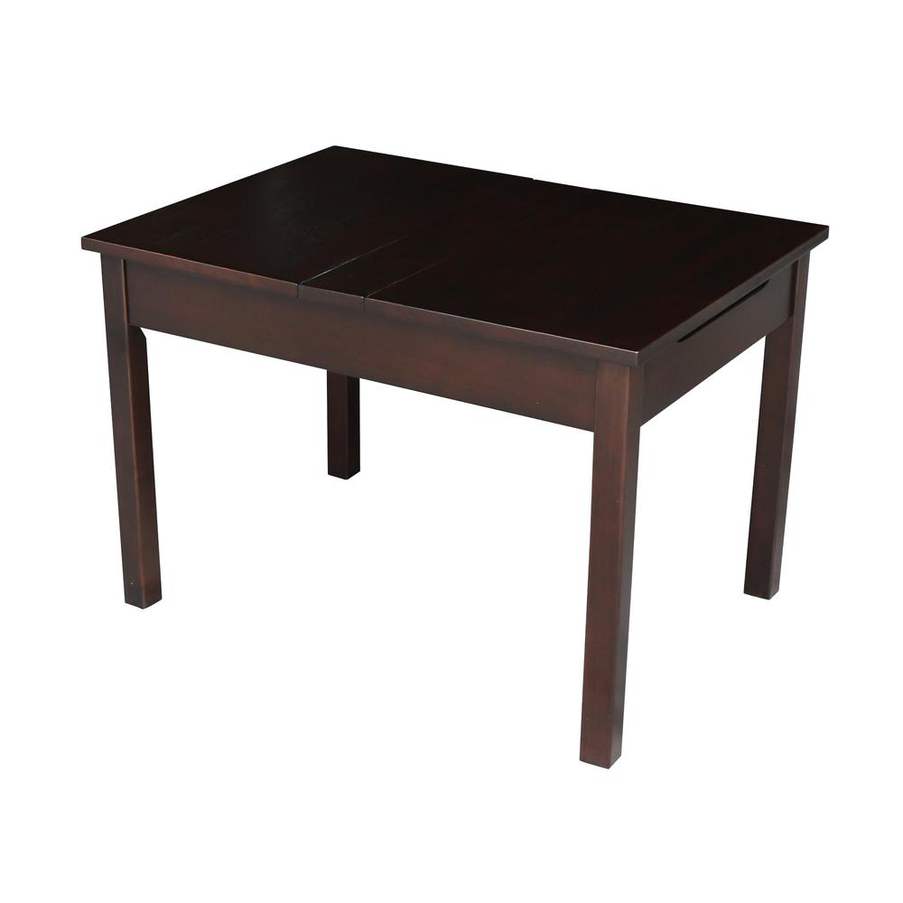 Table With Lift Up Top For Storage, Rich Mocha