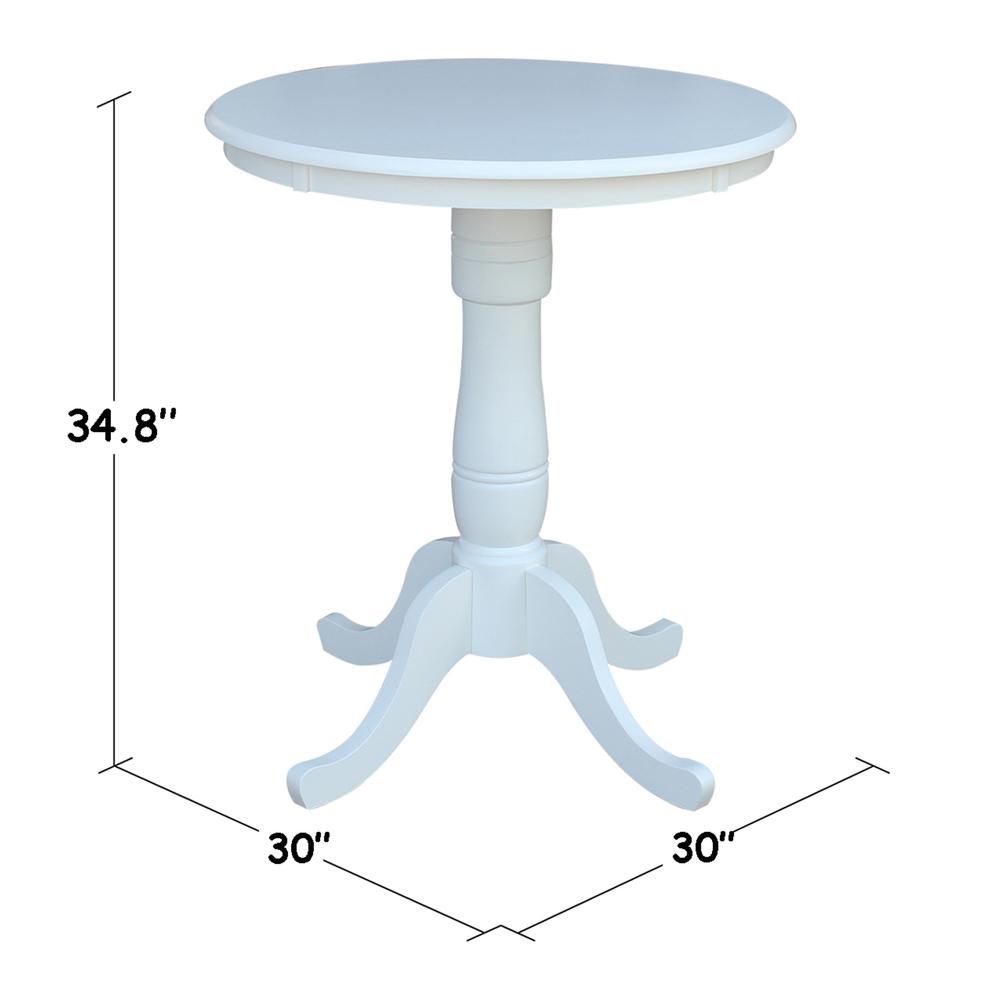 30" Round Top Pedestal Table - 34.9"H